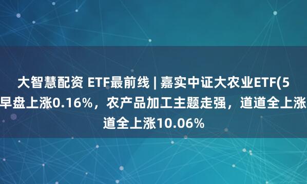 大智慧配资 ETF最前线 | 嘉实中证大农业ETF(516550)早盘上涨0.16%，农产品加工主题走强，道道全上涨10.06%
